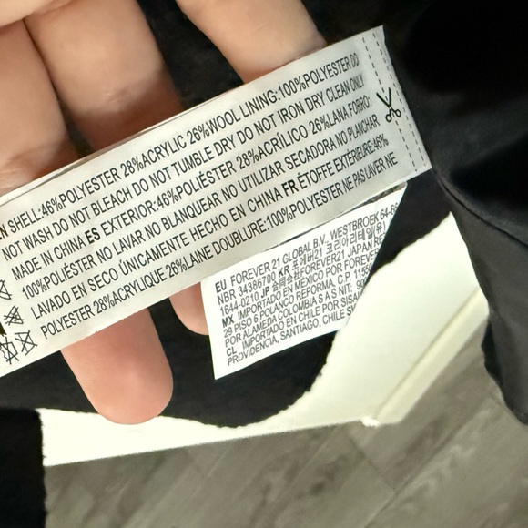 Forever 21|Wool blend black peacoat,tweed style in classic feminine style••Large - Picture 11 of 14